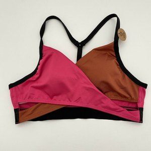 Victorias Secret Sz Small NWT Gym to Swim Bodywrap Top Pink Orange Multi NEW
